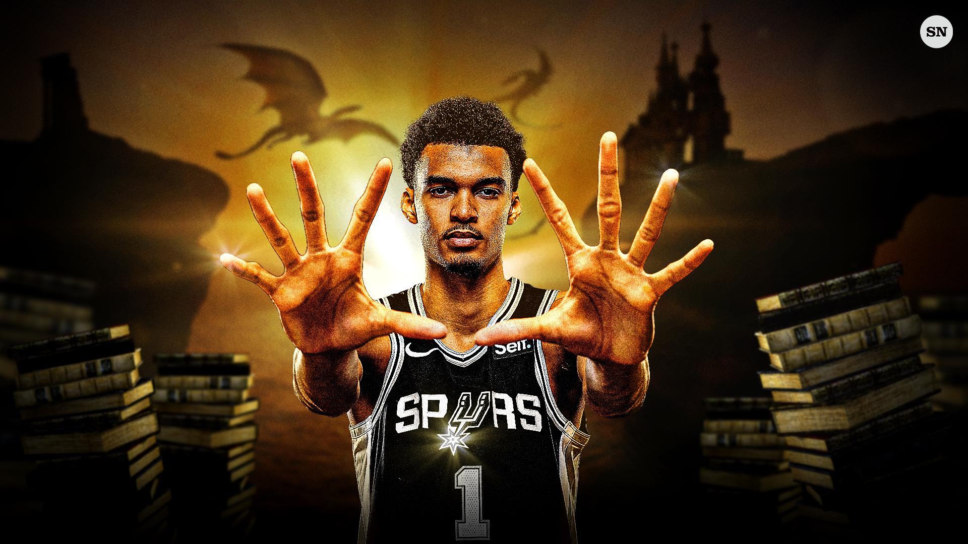 Victor Wembanyama celebrando con los Spurs